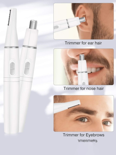PAINLESS 2 In 1 Nose & Ear Hair Trimmer- White - Image 3