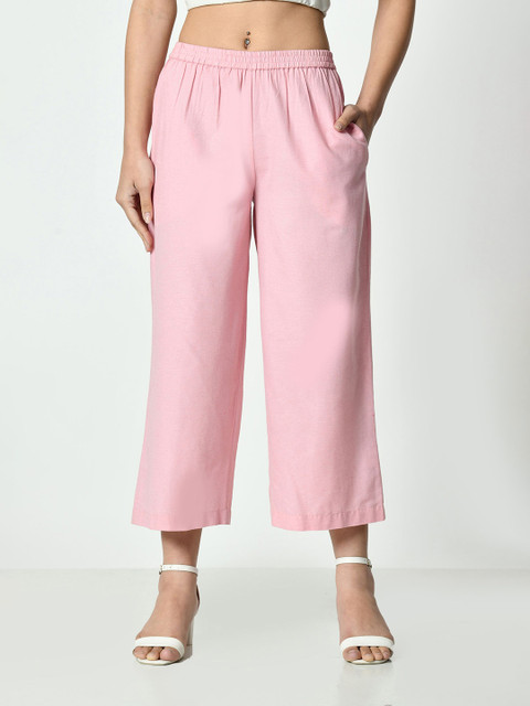 OTIRA Women Solid Straight Palazzos