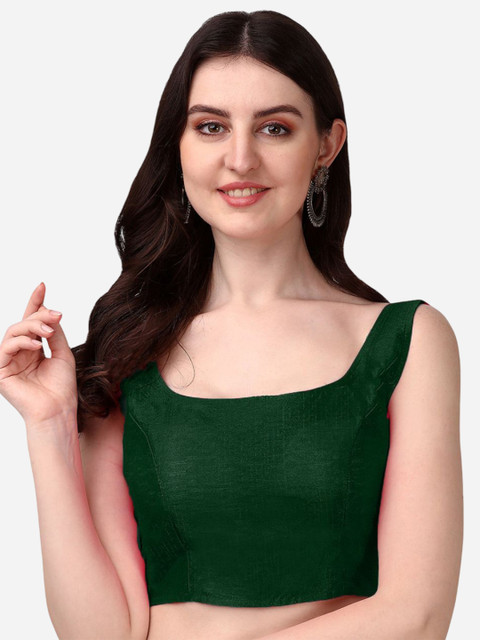 HERE&NOW Round Neck Sleeveless Padded Saree Blouse