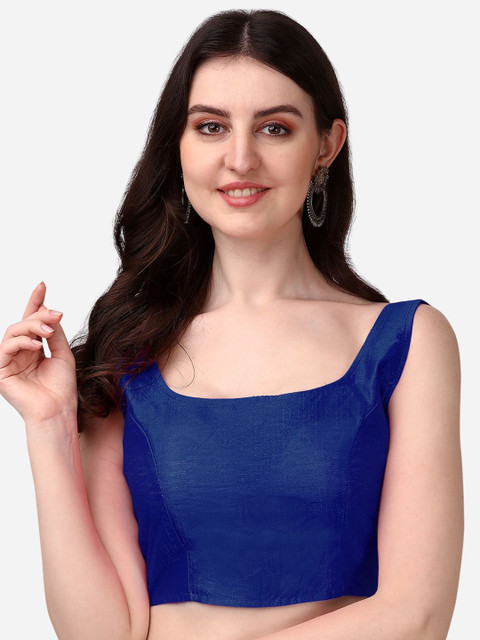 HERE&NOW Round Neck Sleeveless Padded Saree Blouse