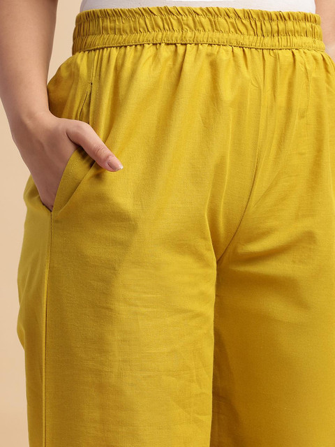 KALINI Floral Printed Mandarin Collar Cotton Tunic & Trousers - Image 5