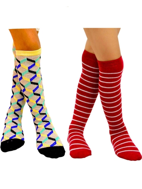 NESKA MODA 2 Pair Cotton Knee Length Socks