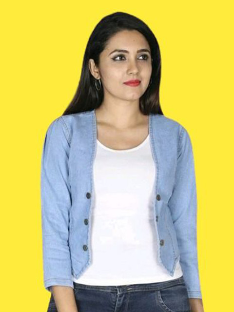 OOTPTAANG Cotton Crop Button Shrug