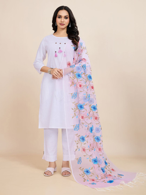 House of Pataudi Floral Embroidered Dupatta