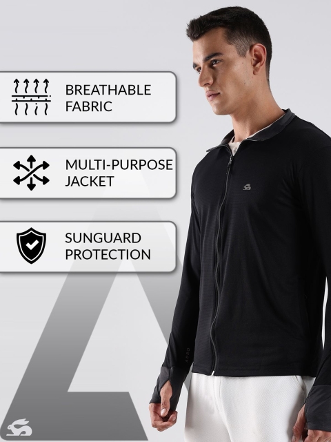ADRO Men Mock Collar Solid Lightweight Casual Sporty Jacket - Image 7