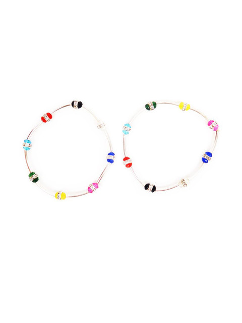CHARMS Artificial Stones and Beads Studded Anklet