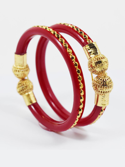 Sattik Set of 2 Gold Plated Shakha Pola Bangle