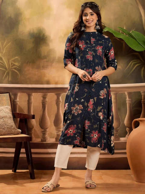 Sangria Women Floral Printed Daily A-Line Kurta