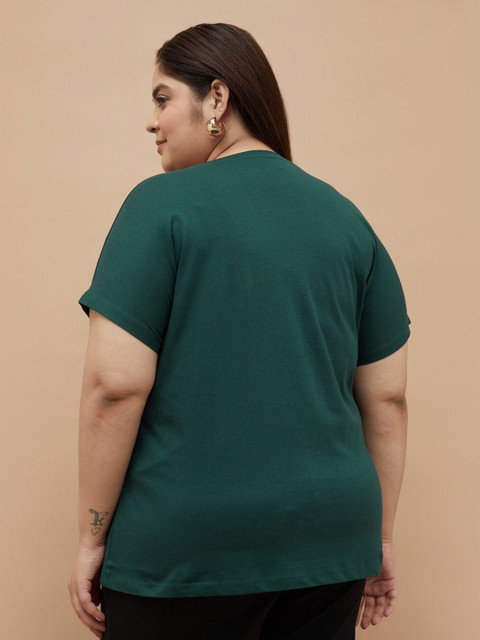 Nexus by Lifestyle Floral Printed Round Neck Cotton Plus Size T-shirt - Image 4