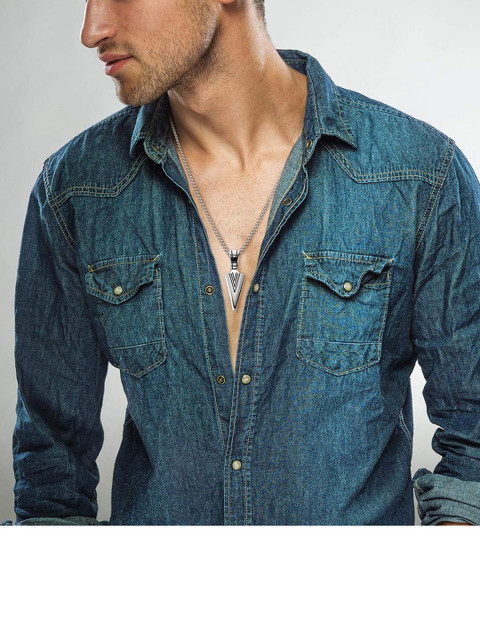 19TH JULY JEWELS Unisex Silver-Plated Stainless Steel Handcrafted Casual Minimal Chain