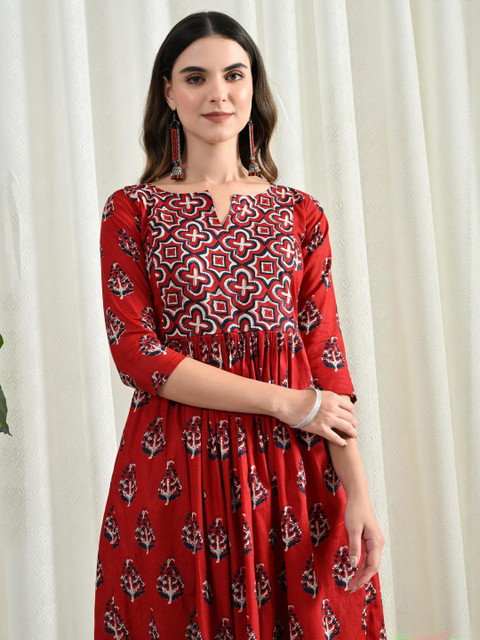 Glory Silk Women Ethnic Motifs Printed Anarkali Kurta