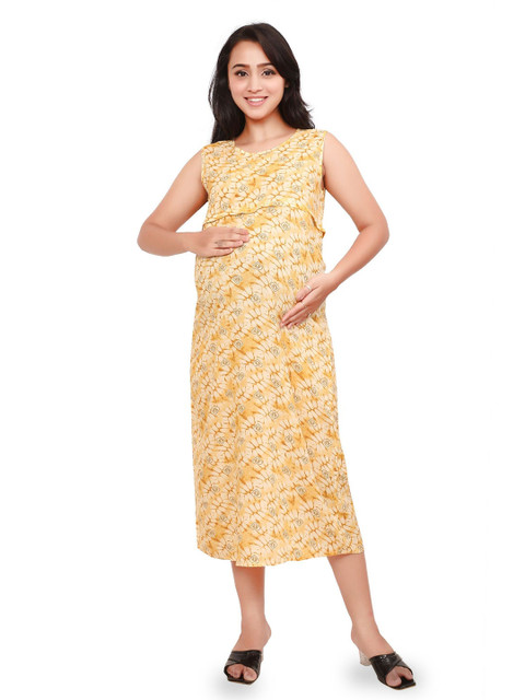 mama & bebe Floral Print Maternity Fit & Flare Midi Dress