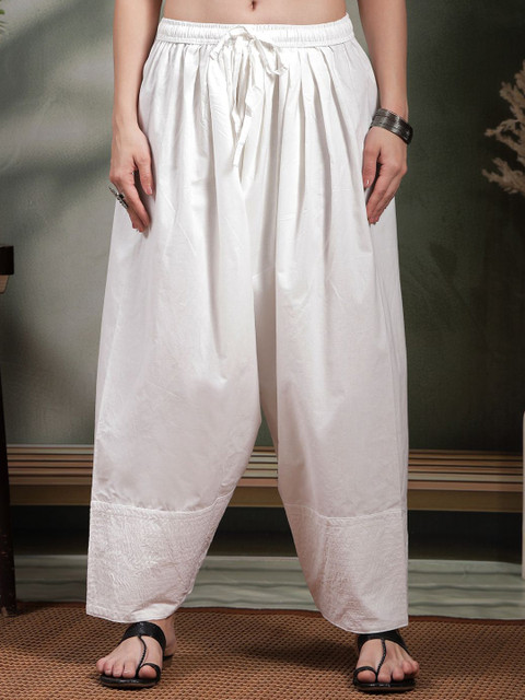 Clora Creation Women Solid Loose Fit Cotton Farshi Salwar