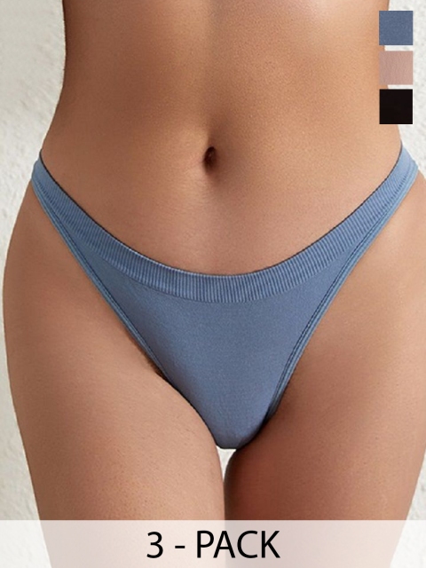 MYYNTI Pack Of 3 Anti Microbial Thong Briefs