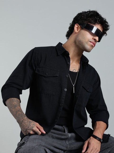 FOUL CHILD Spread Collar Cotton Casual Shirt