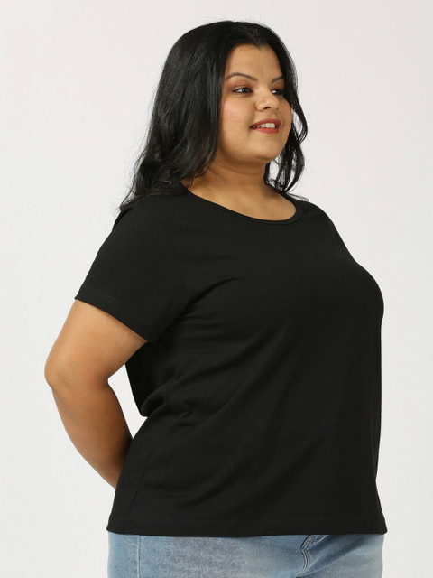Vaishvik Women Plus Size Pure Cotton T-shirt - Image 4
