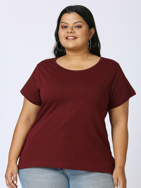 Vaishvik Women Plus Size Pure Cotton T-shirt