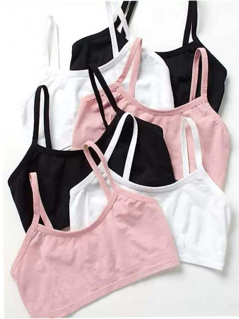 BRAAFEE Pack of 6 Beginners Non Padded Teenager Full Coverage Cotton Bra