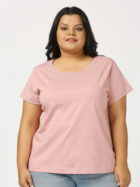 Vaishvik Women Plus Size Pure Cotton T-shirt