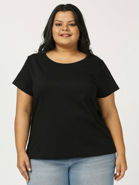 Vaishvik Women Plus Size Pure Cotton T-shirt