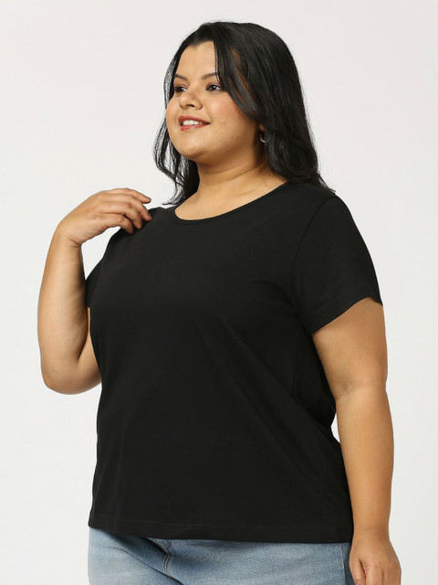 Vaishvik Women Plus Size Pure Cotton T-shirt - Image 3