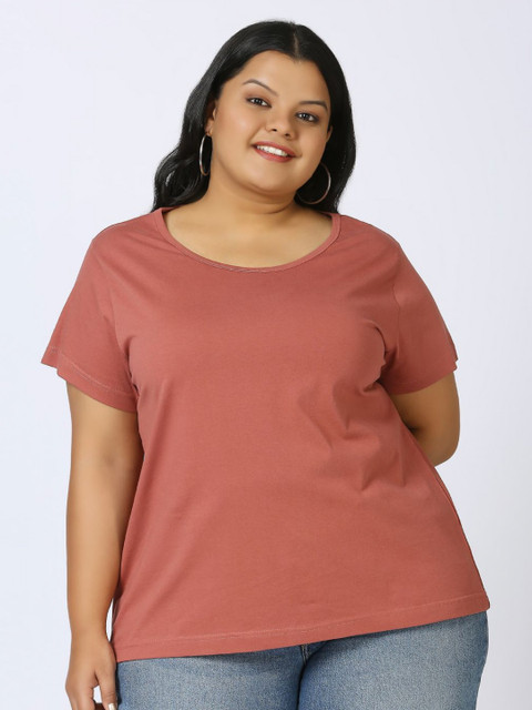 Vaishvik Women Plus Size Pure Cotton T-shirt