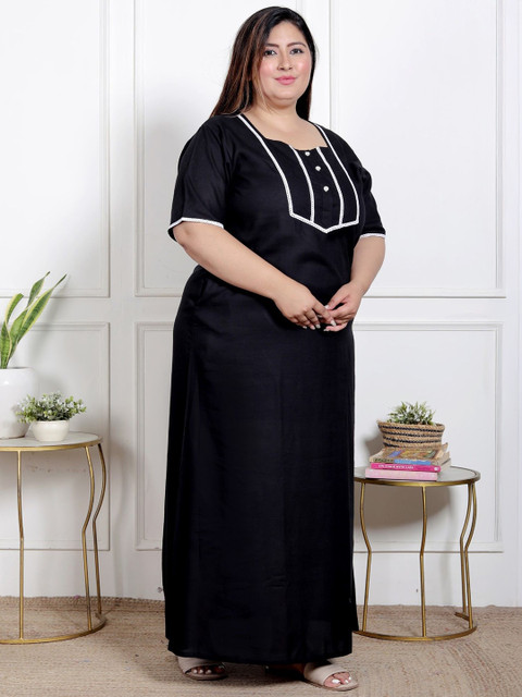 Swasti Women Embroidered Plus Size Comfortable Maxi Dress - Image 3