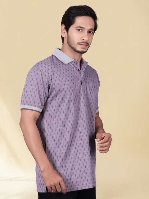 Divra Clothing Men Geometric Printed Regular Fit Polo Collar T-shirt - Image 4