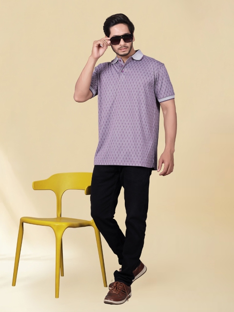 Divra Clothing Men Geometric Printed Regular Fit Polo Collar T-shirt - Image 6