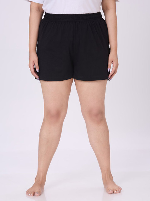 Vaishvik Women Plus Size Cotton Lounge Shorts
