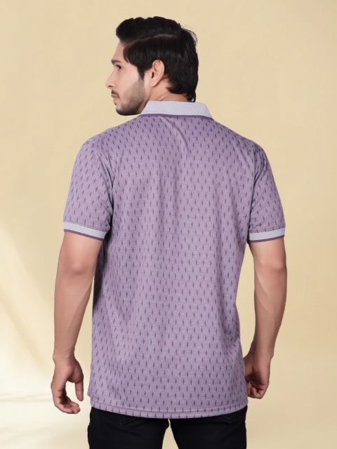 Divra Clothing Men Geometric Printed Regular Fit Polo Collar T-shirt - Image 5