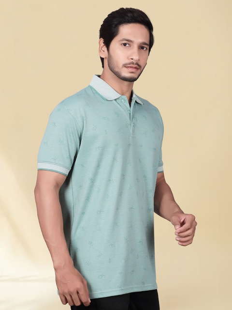 Divra Clothing Men Printed Polo Collar Jaqquard T-shirt - Image 4