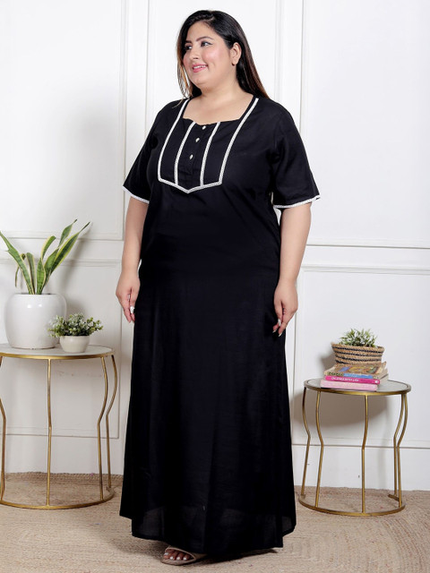 Swasti Women Embroidered Plus Size Comfortable Maxi Dress - Image 4