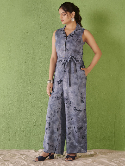 Anouk Women Printed Basic Jumpsuit With Belt
