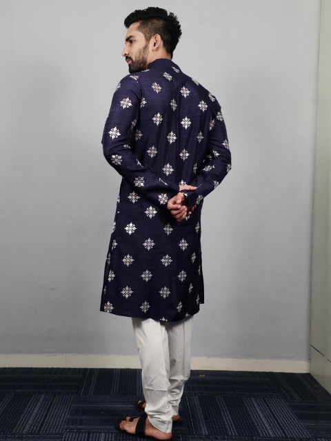 BALAJI CREATION Men Blue Kurtas - Image 3
