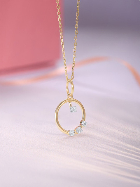 Mia by Tanishq 14KT Gold Twinkling Loop Diamond Pendant
