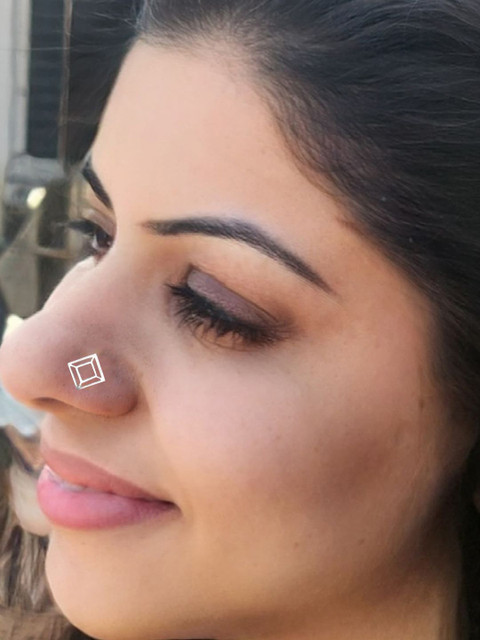 Sangria 925 Sterling Silver Diamond Stud Nosepin