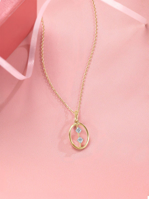 Mia by Tanishq 14KT Gold Oval Pop Diamond Pendant