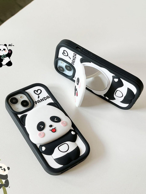 CASE CREATION Panda Cartoon Characters Printed iPhone 15 Pro Back Case