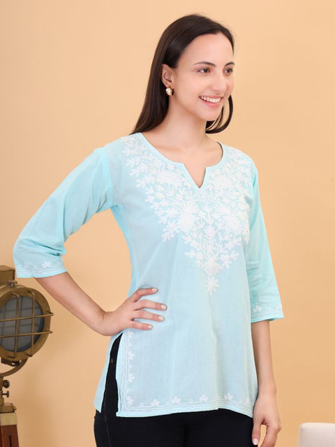 ZREMA Women XS Ehnic Motifs Embroidered Thread Work Kurti - Image 3