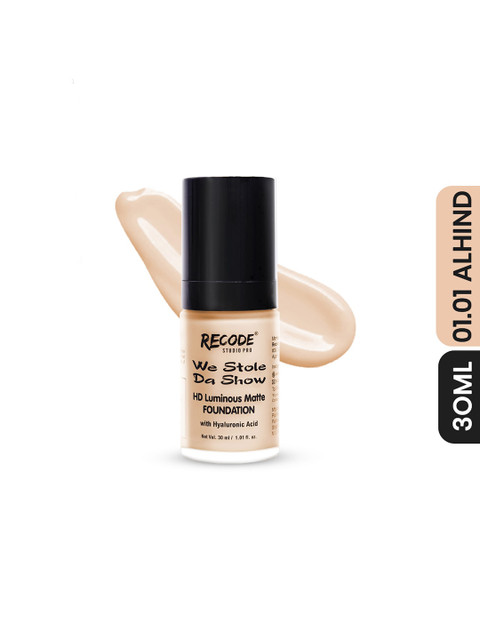 Recode HD Luminous Matte Foundation 30 ML- Alhind 1.01