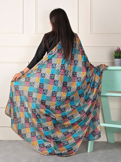 Apratim Floral Printed Silk Dupatta - Image 3