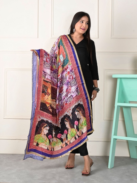 Apratim Ethnic Motifs Printed Silk Dupatta