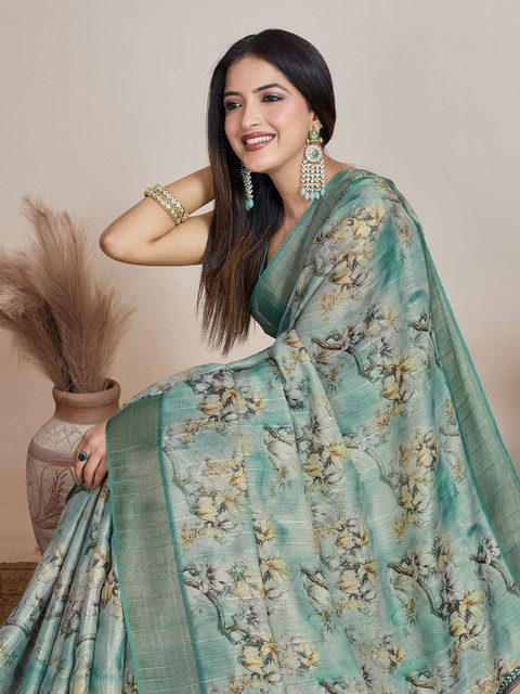 KALINI Floral Zari Tissue Handloom Saree