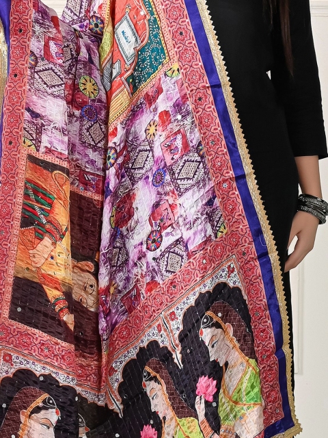 Apratim Ethnic Motifs Printed Silk Dupatta - Image 5