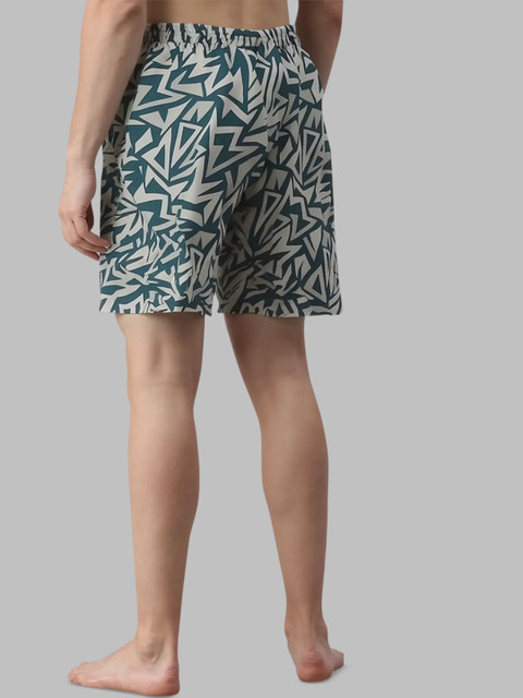 CHROME & CORAL Men Pack Of 2 Geometric Printed Cotton Shorts - Image 2