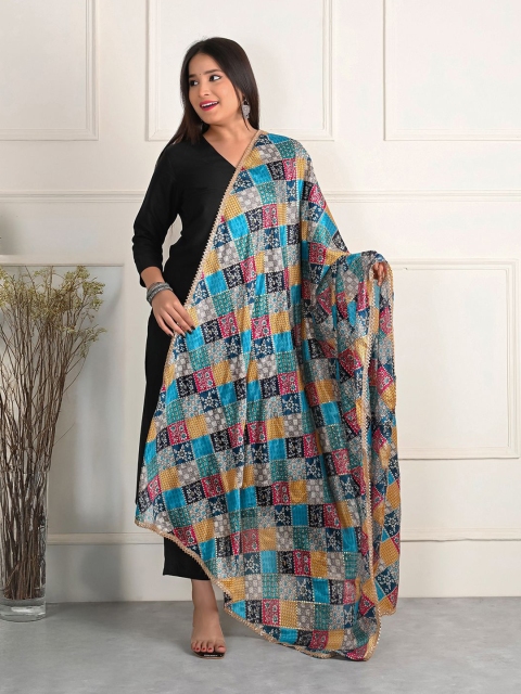 Apratim Floral Printed Silk Dupatta - Image 4