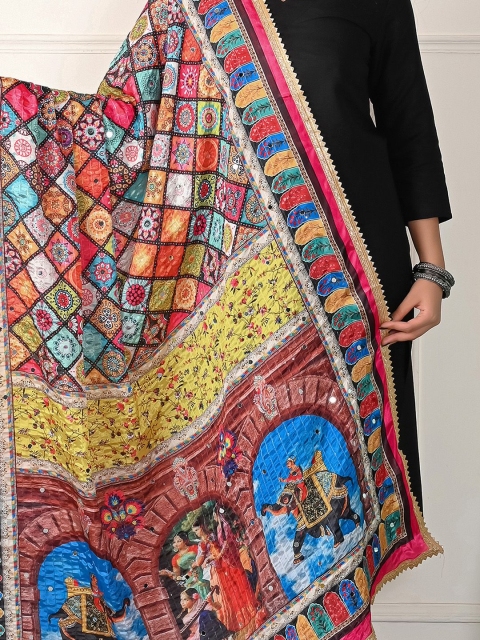 Apratim Ethnic Motifs Printed Silk Dupatta - Image 5