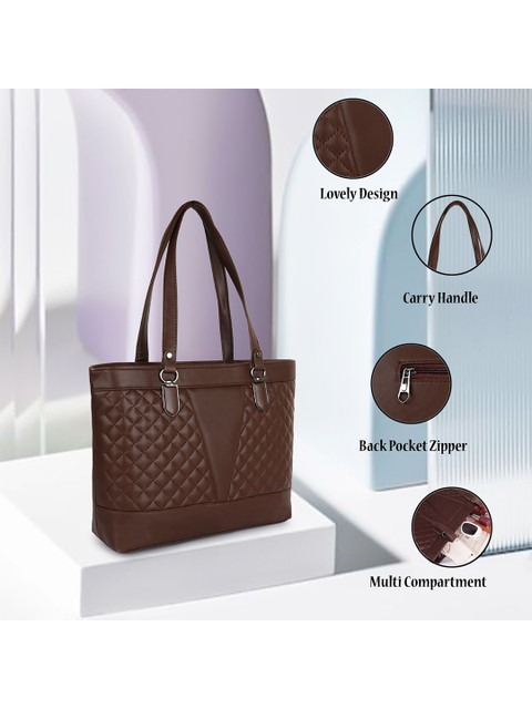 Lancer Textured Shoulder Bag with Quilted - Image 8