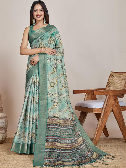 KALINI Floral Zari Tissue Handloom Saree - Image 2